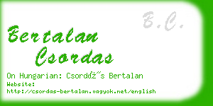 bertalan csordas business card